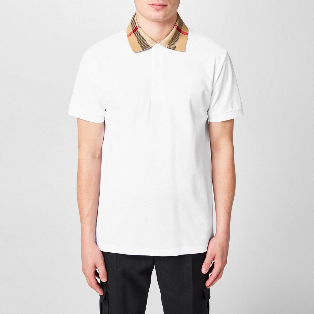 Burberry Cody Check Polo Shirt - White
