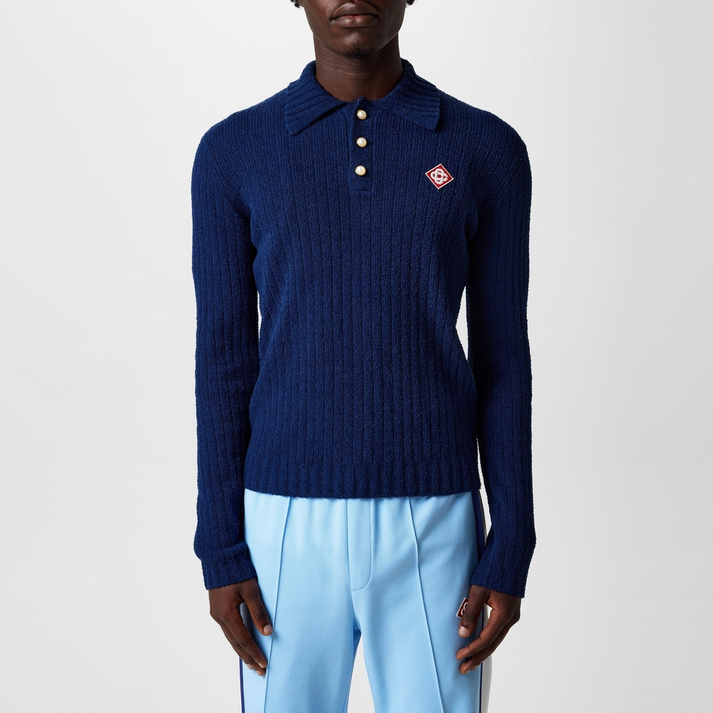 Casablanca Boucle Polo Shirt - Navy