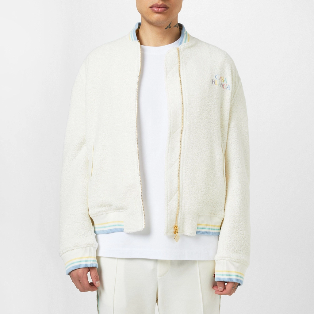 Casablanca Cashmere Bomber Jacket - Cream