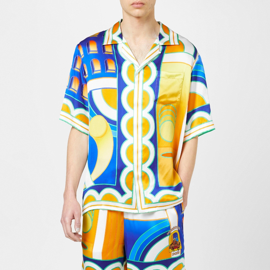 Casablanca Cuban Silk Multiprint Shirt - Paysage 12
