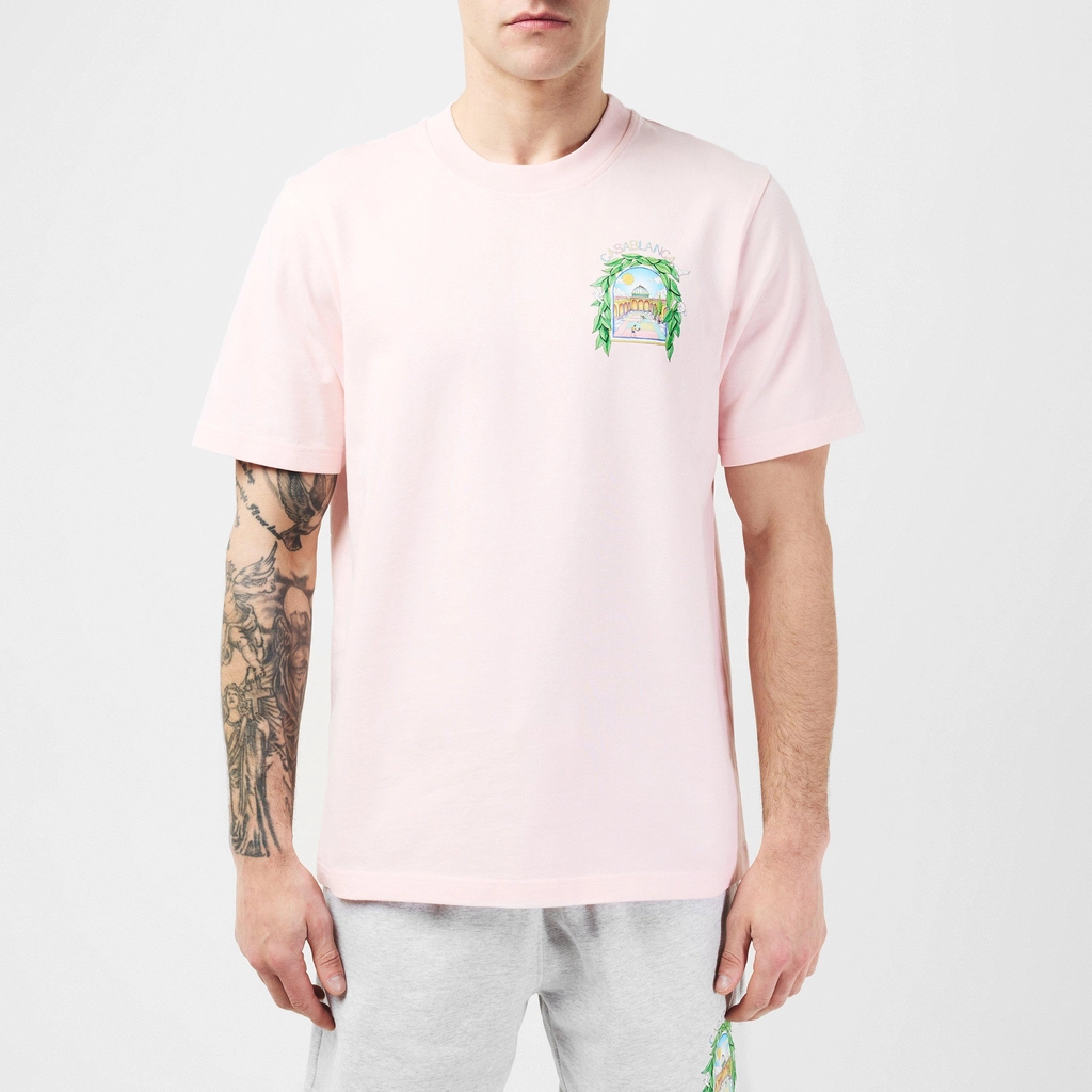 Casablanca Larche Tennis Club T Shirt - Dusty Pink