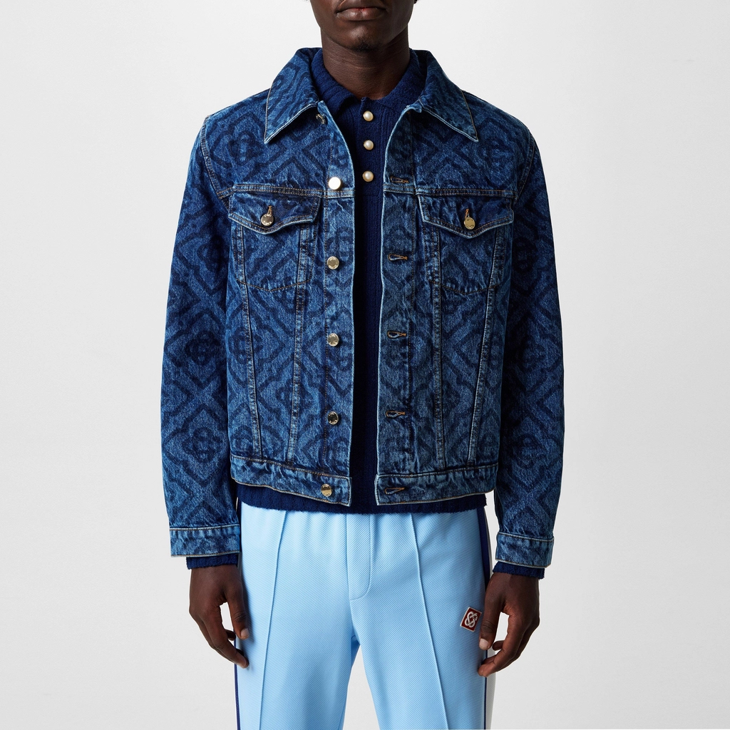 Casablanca Laser Monogram Denim Jacket - Mono Vint Wash