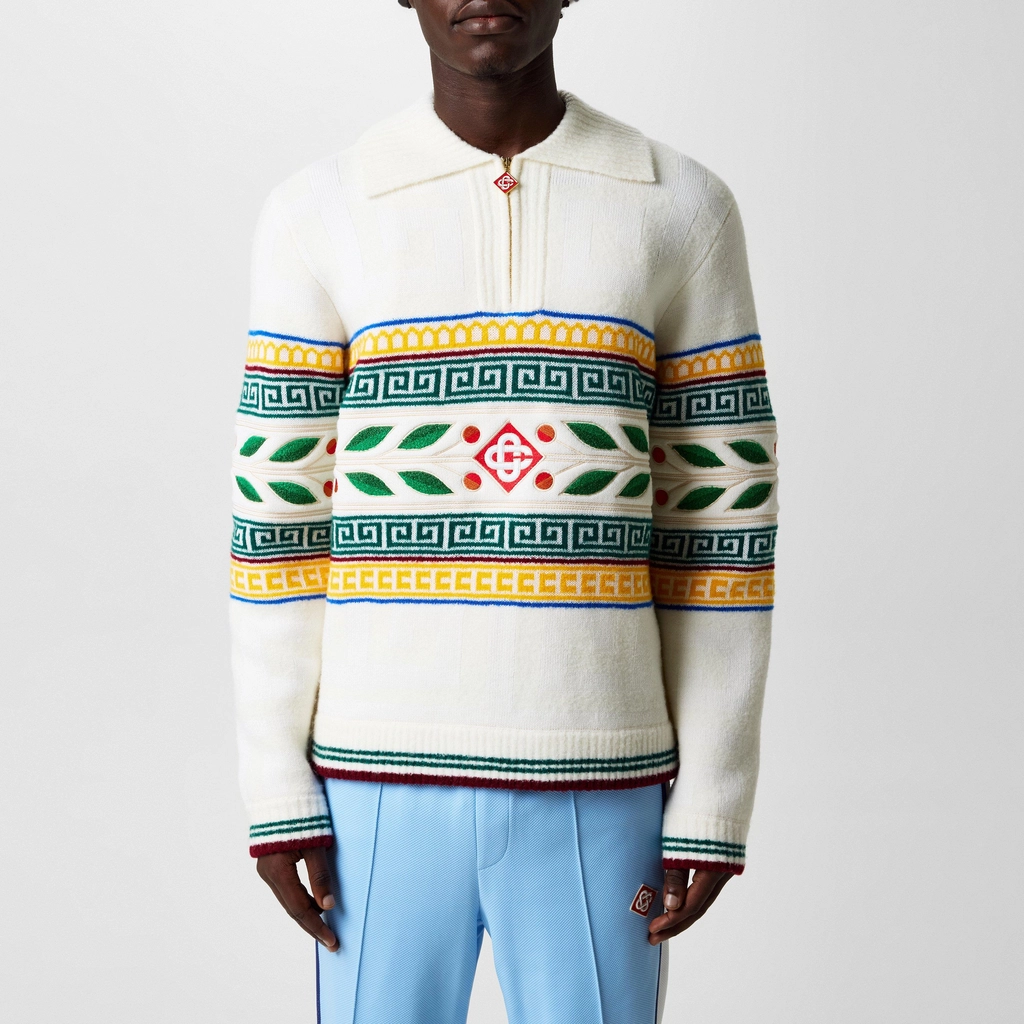 Casablanca Laurel Olympique Sweater - White
