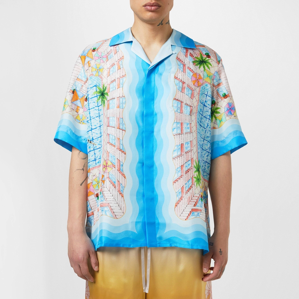 Casablanca Le Plongeon Silk Shirt - Blue