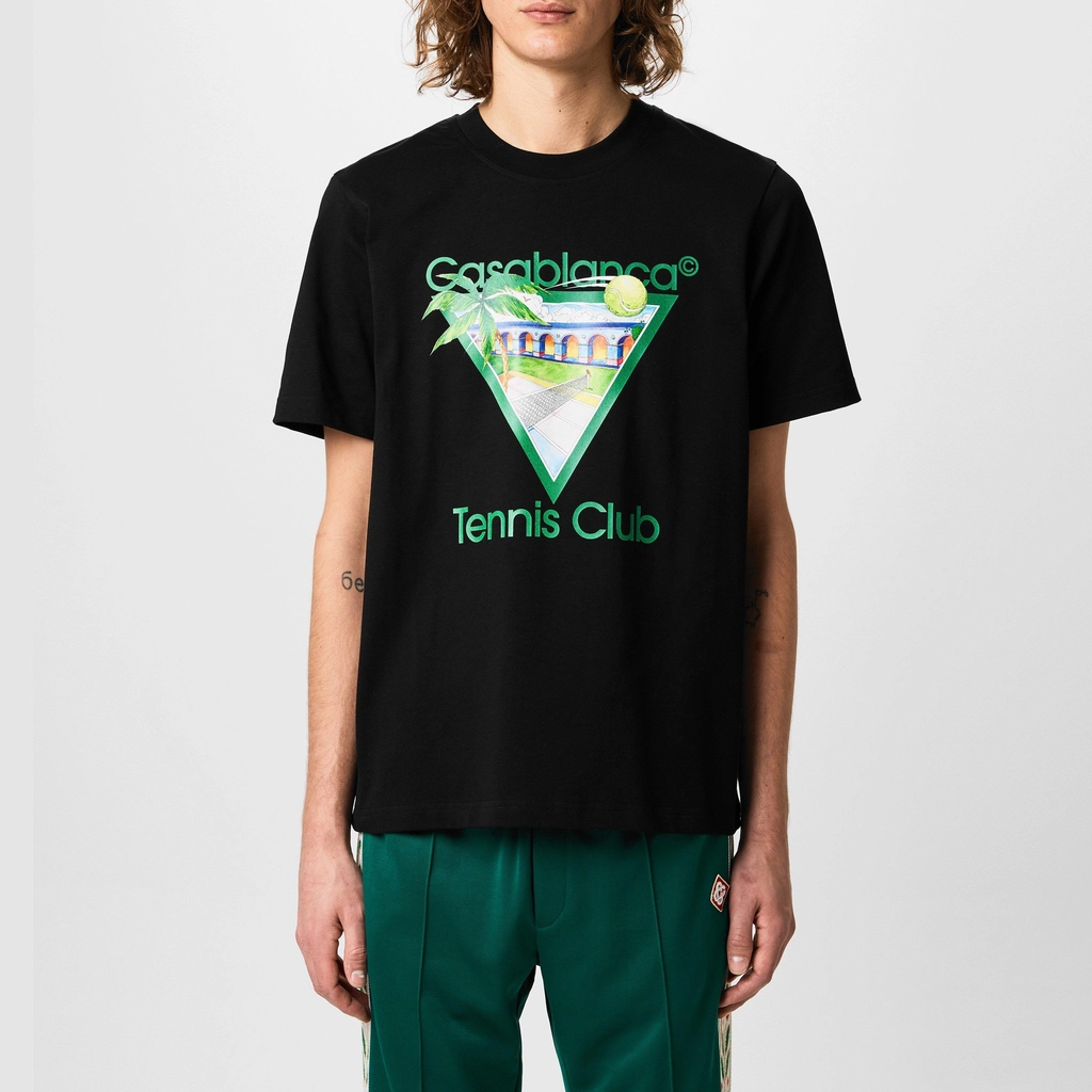 Casablanca Tennis Club T Shirt - Black
