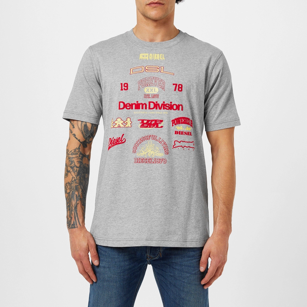 Diesel Multi Logo T - Grey 9CB