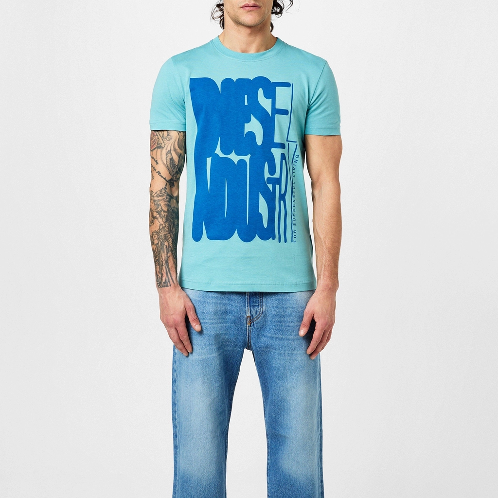 Diesel Water Print T - Blue 8NK