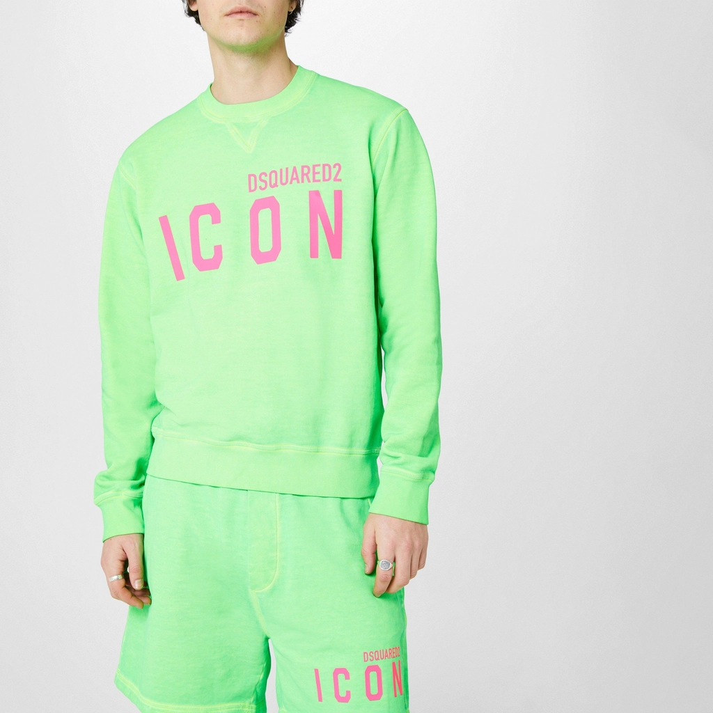 Dsquared2 Be Cool Icon Sweatshirt - Green/Pink