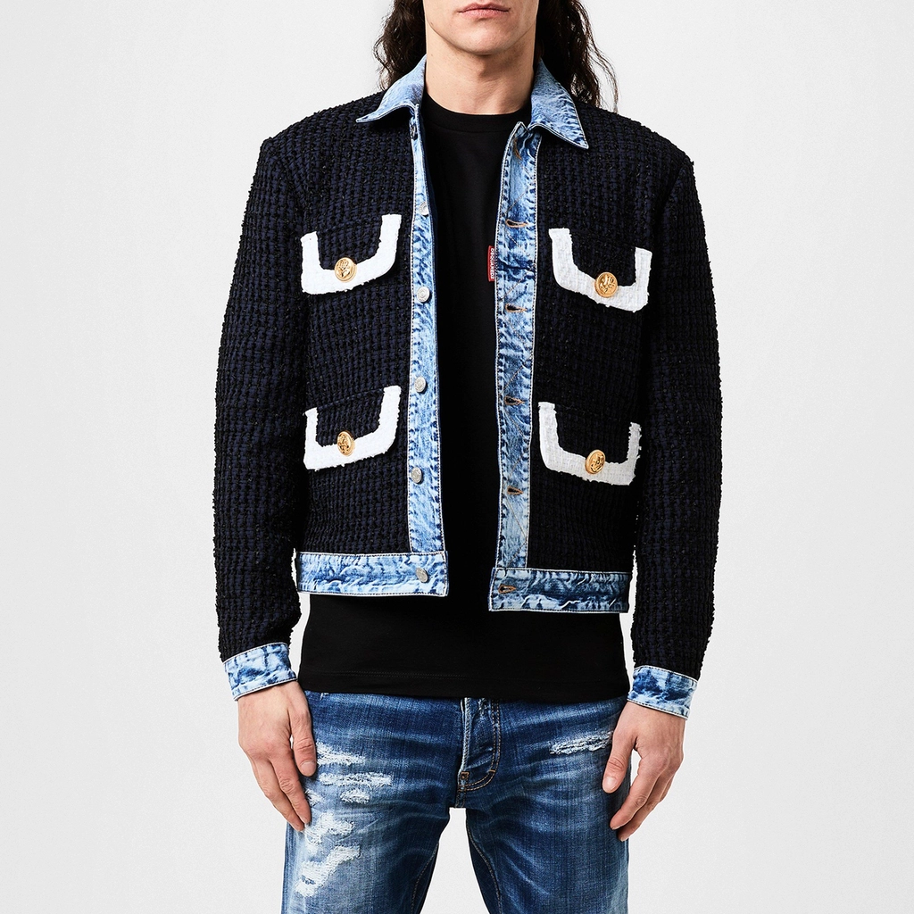 Dsquared2 Boucl¿ Jean Jacket - Navy Blue