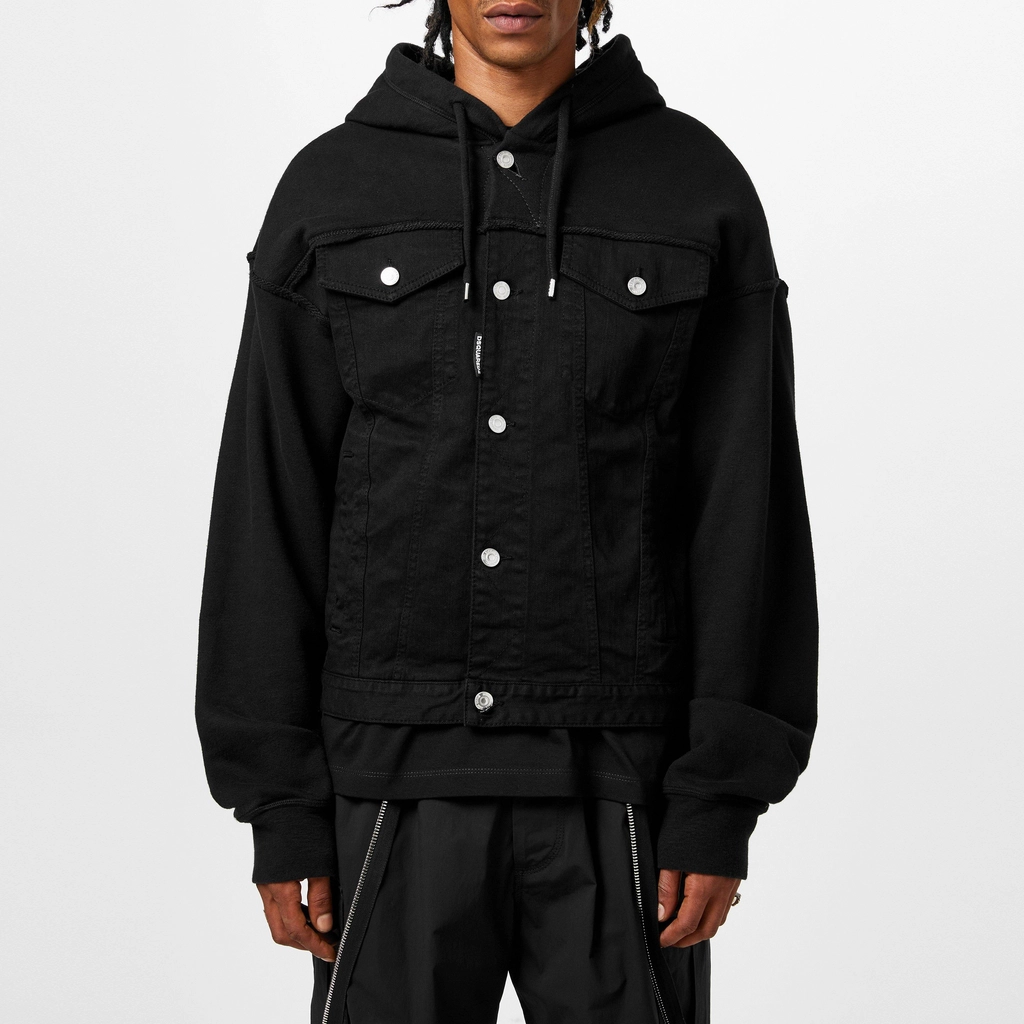 Dsquared2 Hooded Denim Jacket - Black