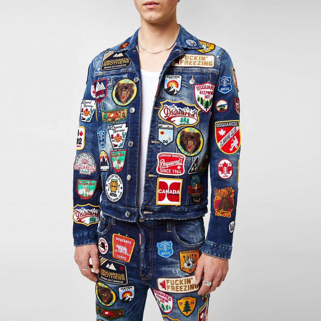 Dsquared2 Patch Denim Jacket - Navy Blue