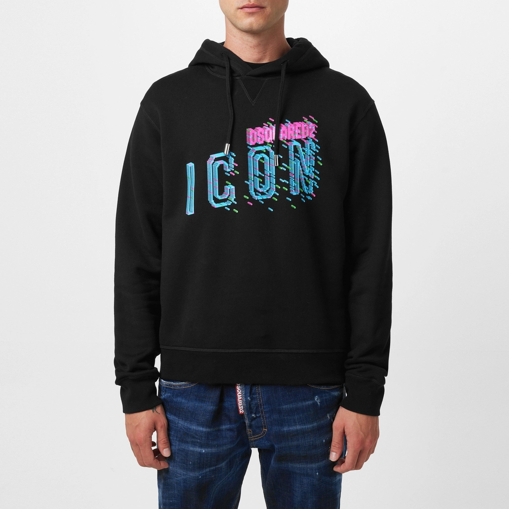 Dsquared2 Pixel Icon Hoodie - Black