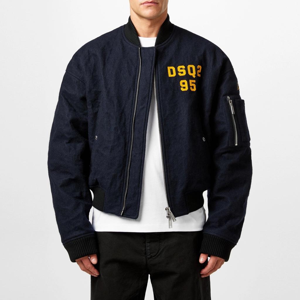 Dsquared2 Varsity 80S Bomber Jacket - Navy Blue