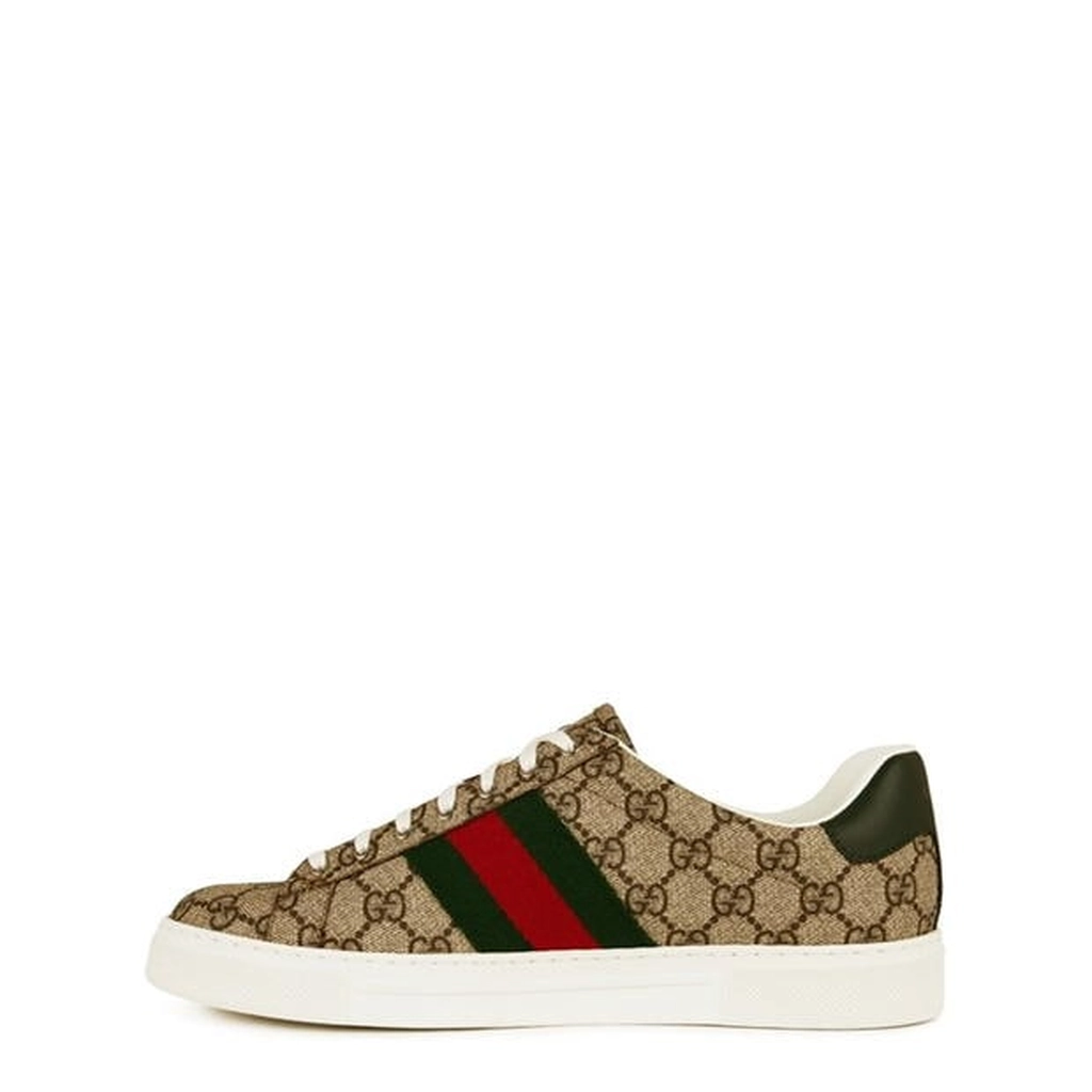 Gucci Ace Gg Web Sneakers - Beige