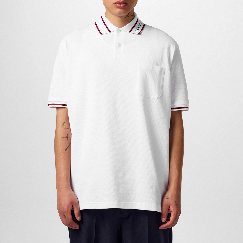 Gucci Cotton Piquet Polo Shirt - White