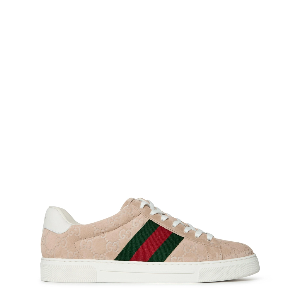 Gucci Gg Web Ace Sneakers - Oatmeal