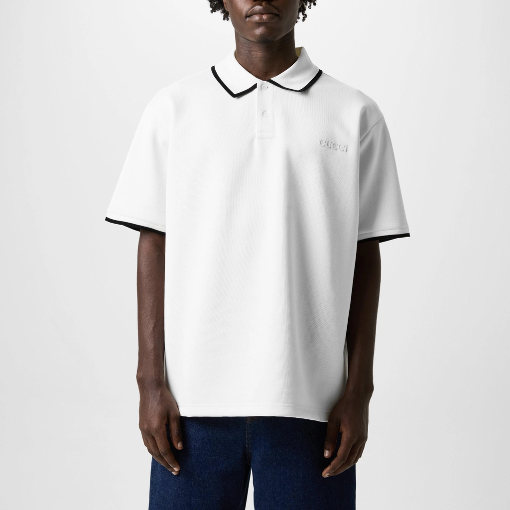 Gucci Logo Embroidery Polo Shirt - White/Mix