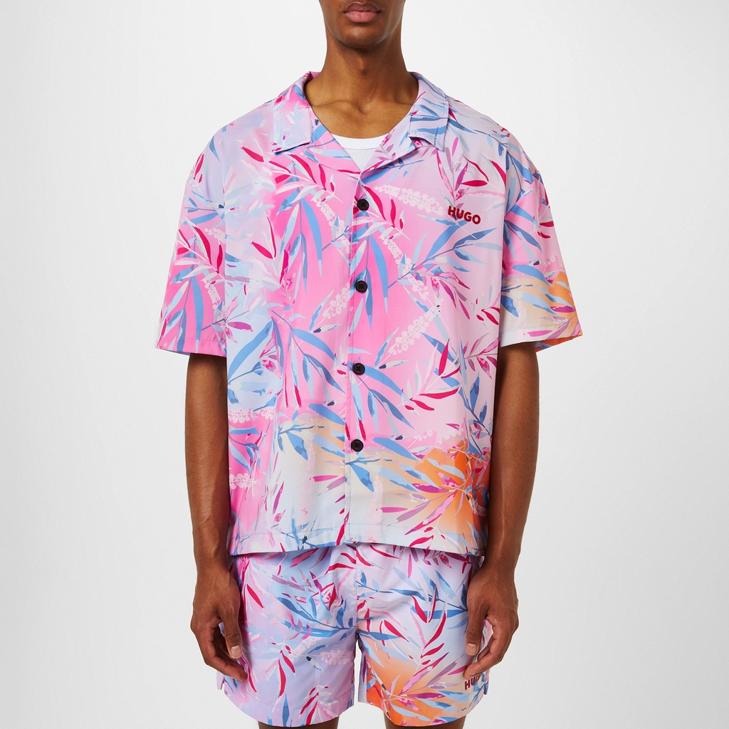 Hugo Beach Shirt Relaxed 10257205 0 - Pastel Pink 680