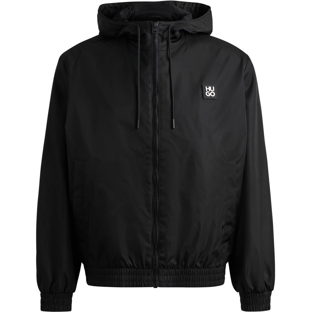 Hugo Water Repellent Hooded Jacket - Black 001