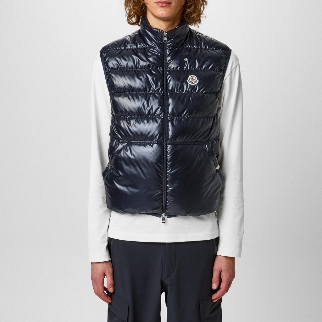 Moncler Aube Zipped Padded Vest - Med Blue 778