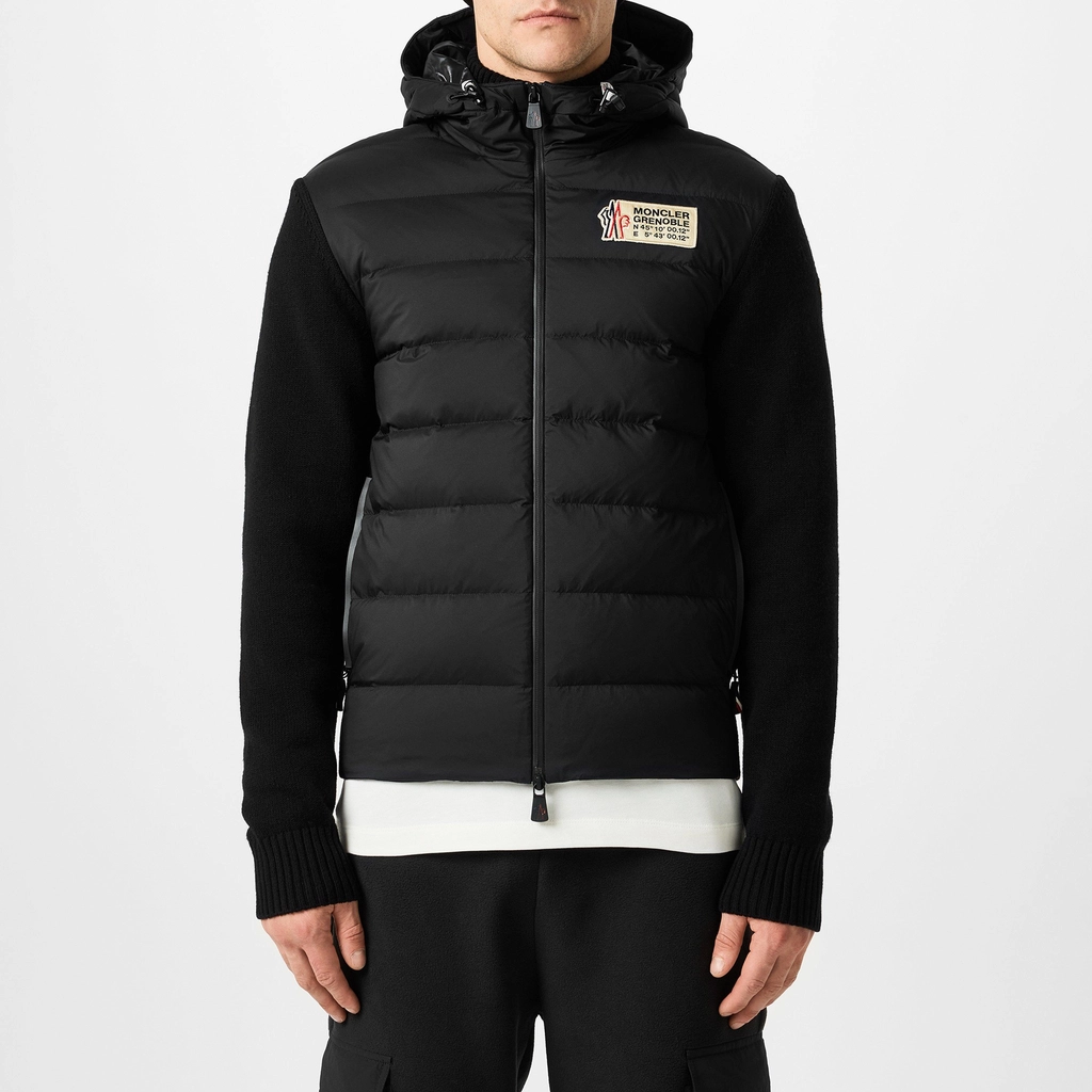 Moncler Hybrid Zip Up Padded Jacket - Black 999