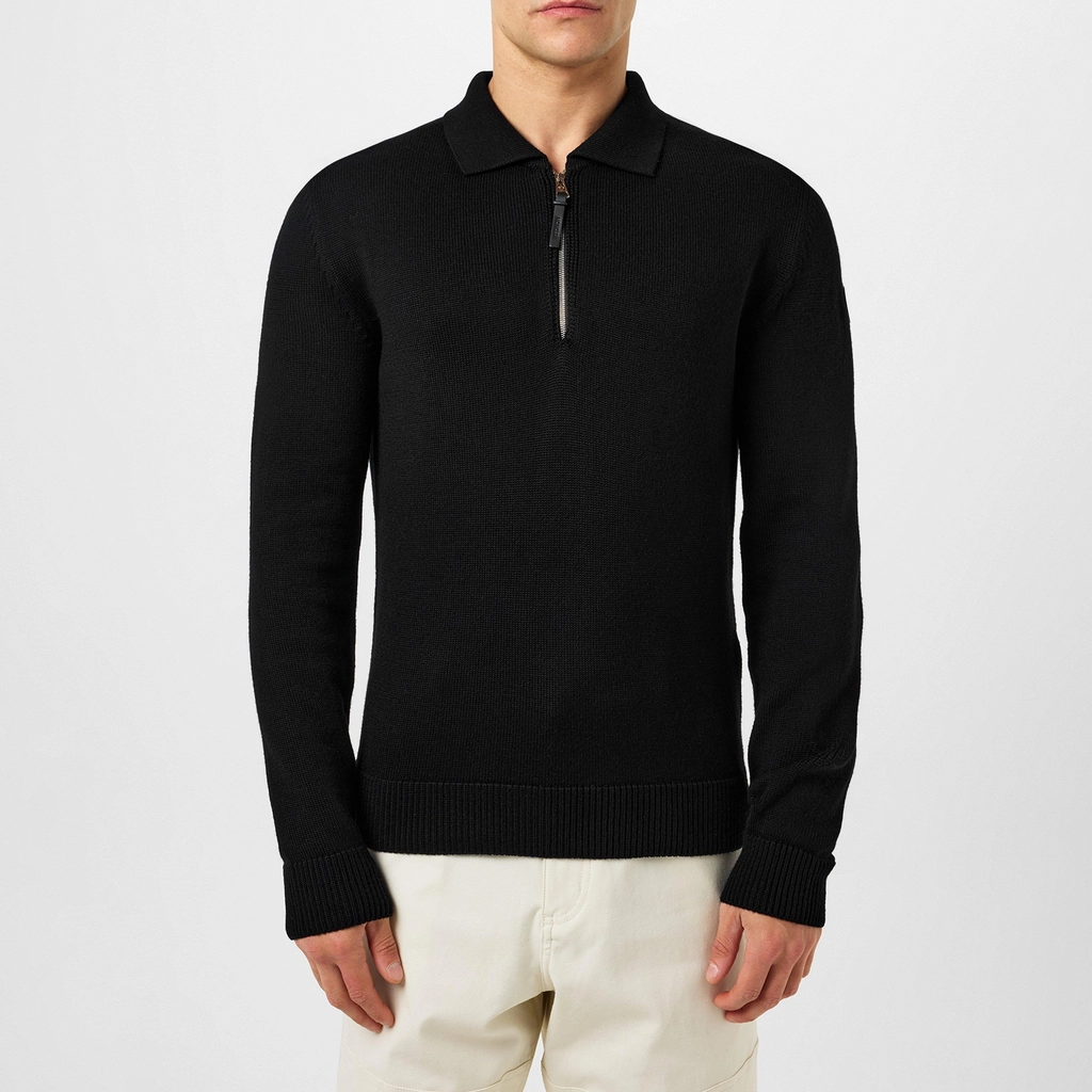 Moncler Wool Polo Jumper - Black 999