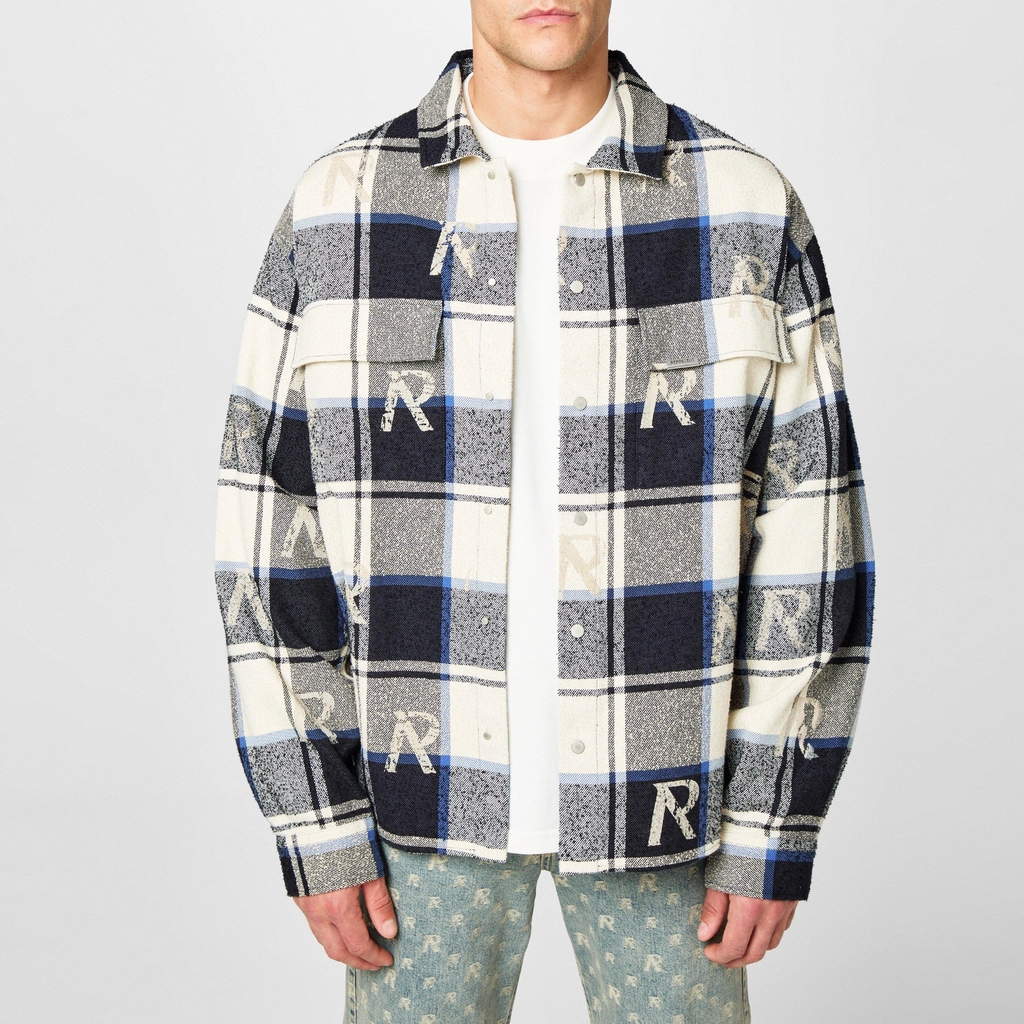Represent All Over Initial Flannel Shirt - Blue Check