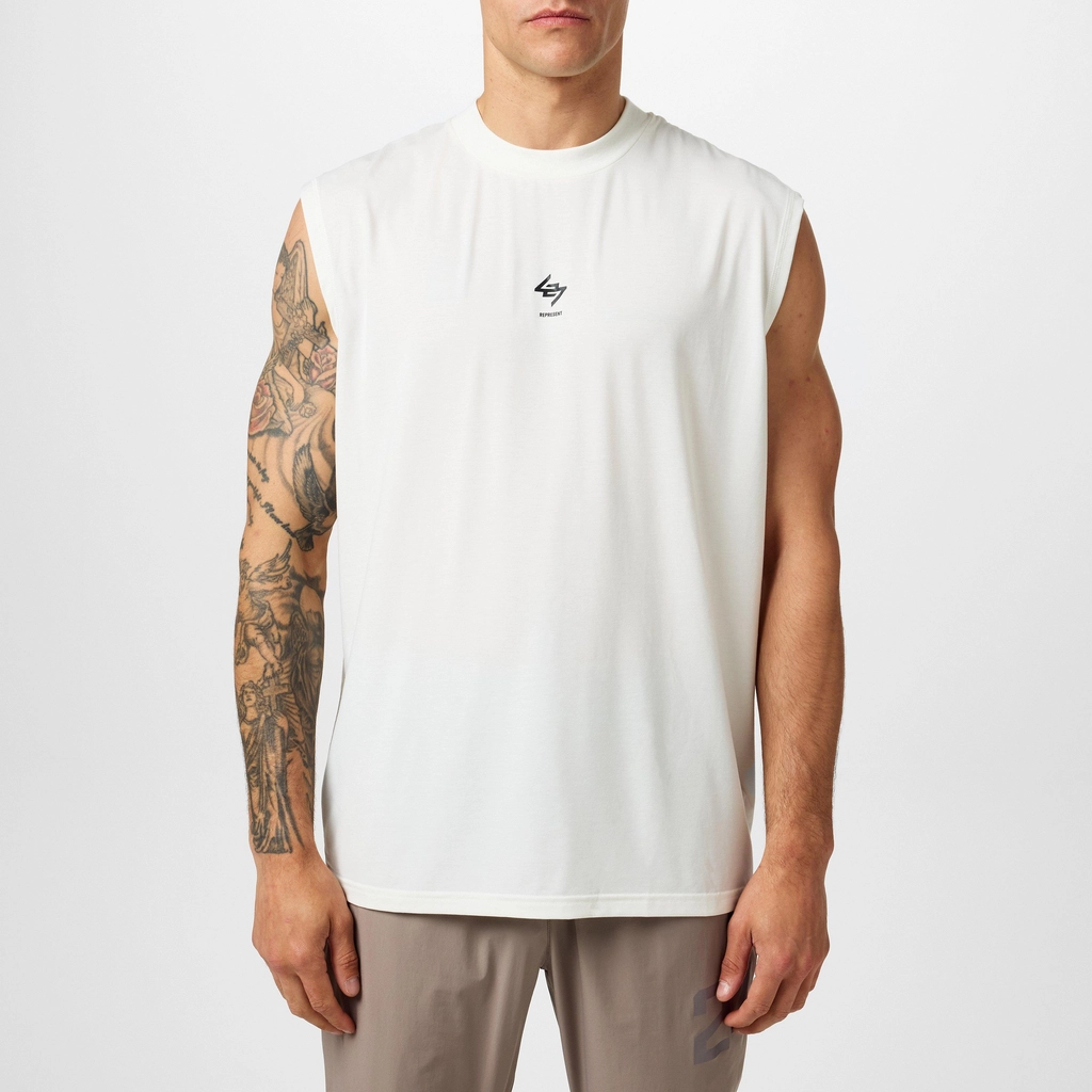 Represent Oversized Tank - Flat White
