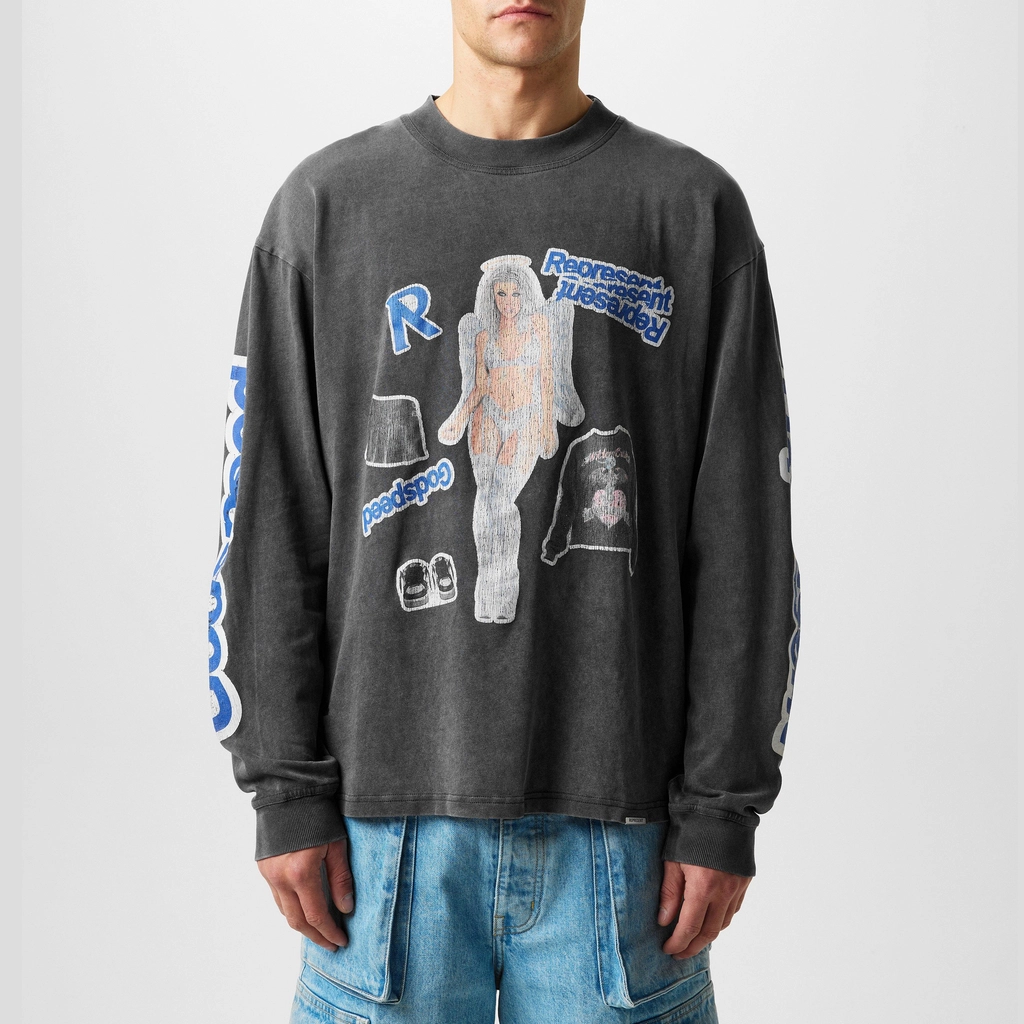 Represent Question Your Innocence Long Sleeve Top - Vintage Grey