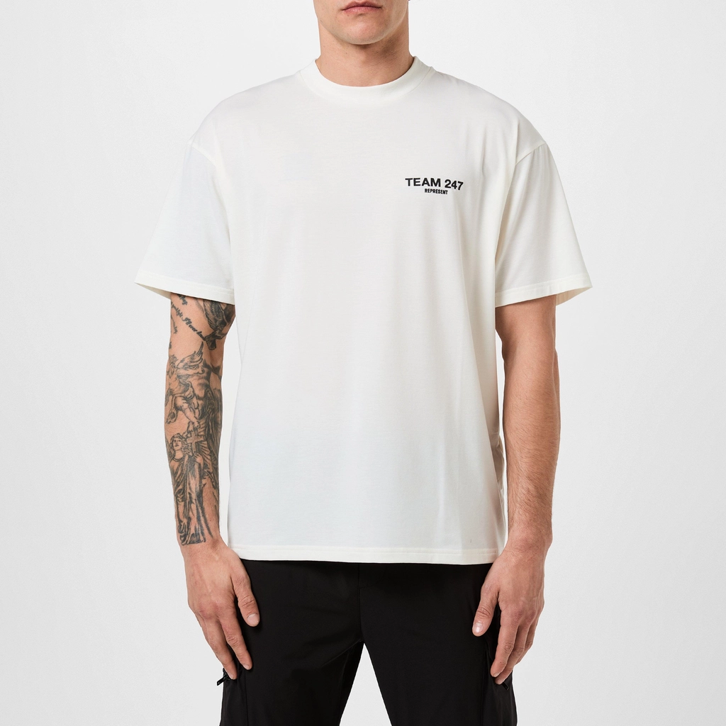 Represent Team 247 T Shirt - Flat White