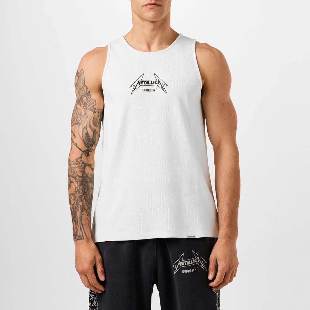Represent X Metallica 40 Year Anniversary Tank Top - Flat White