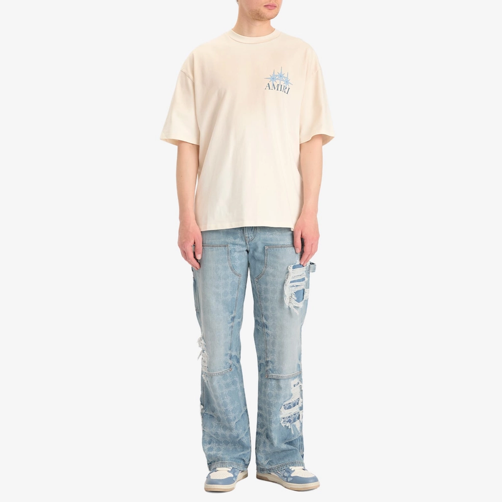 AMIRI Men's Denim Repair Carpenter Jean Faded Indigo