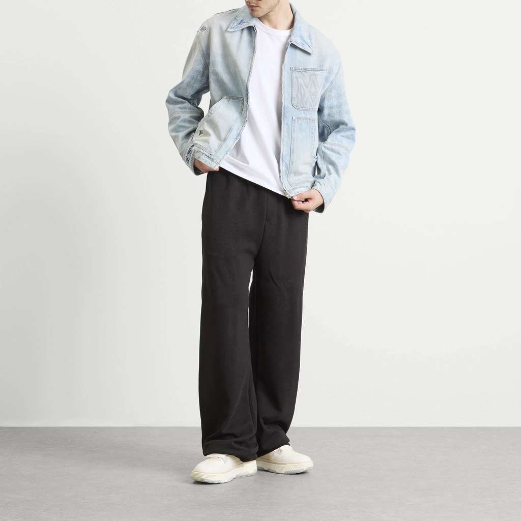 AMIRI Men's Denim Repair Work Jacket Faded Indigo