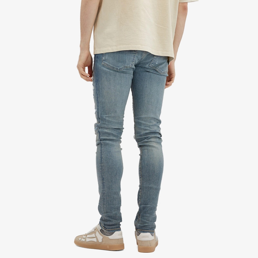 AMIRI Men's MA Quad Repaired Skinny Jeans True Indigo