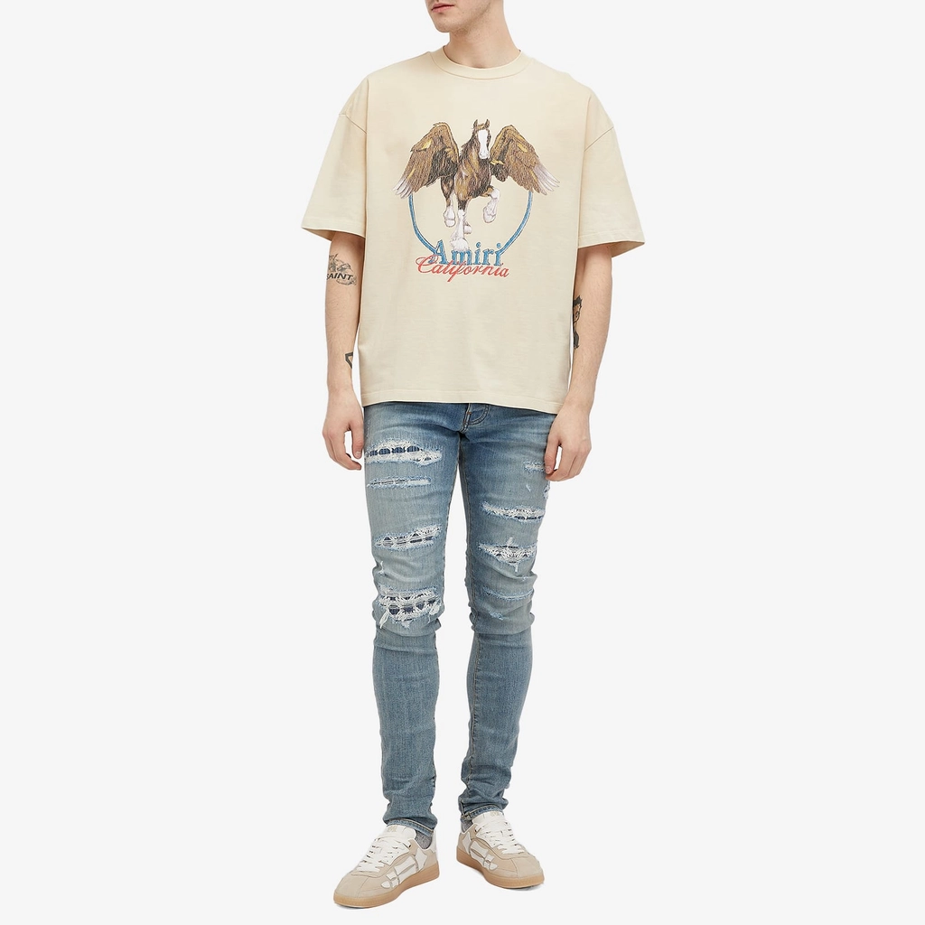 AMIRI Men's MA Quad Repaired Skinny Jeans True Indigo