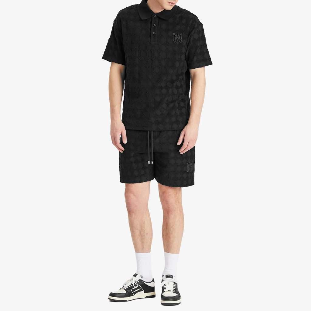 AMIRI Men's MA Quad Toweling Polo Black