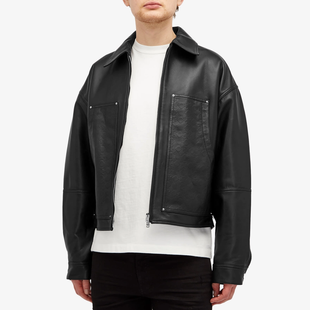 AMIRI Men's Ma Quad Leather Work Jacket Black
