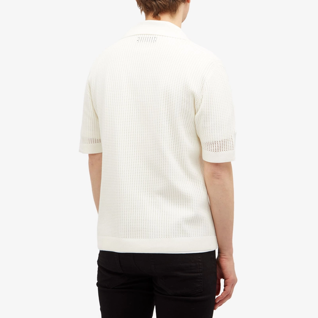 AMIRI Men's Short Sleeve Mesh Polo Sand