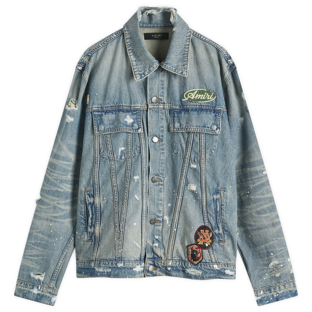AMIRI Men's Vintage Pegasus Trucker Jacket Antique Indigo