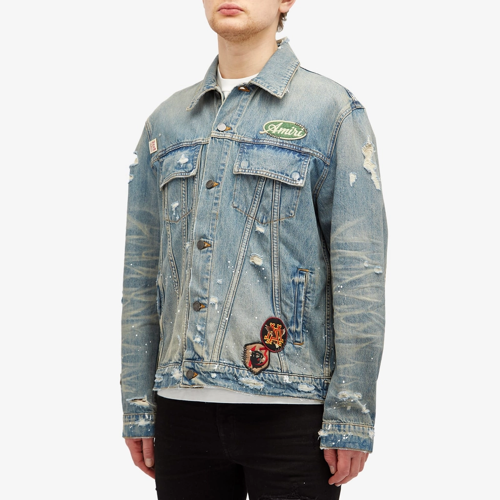 AMIRI Men's Vintage Pegasus Trucker Jacket Antique Indigo