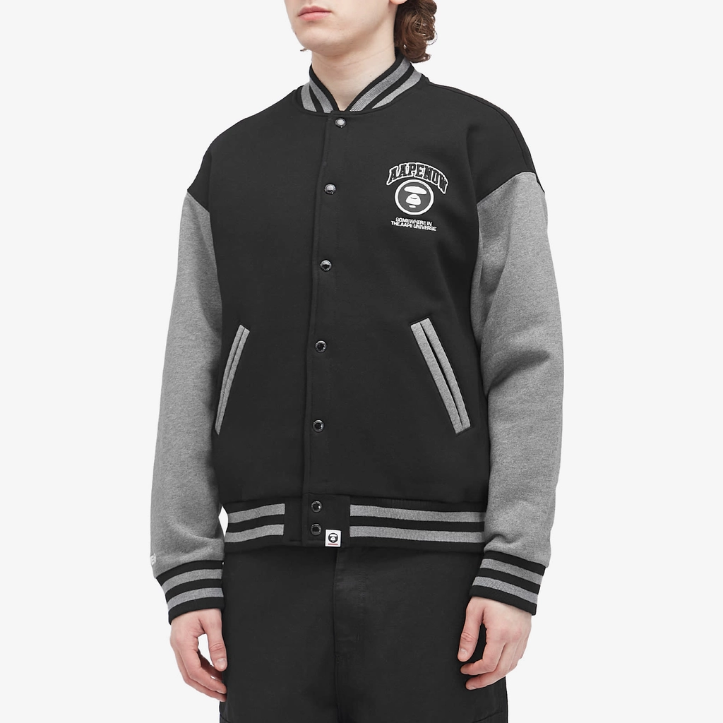Aape Now Fleece Baseball Jacket Black