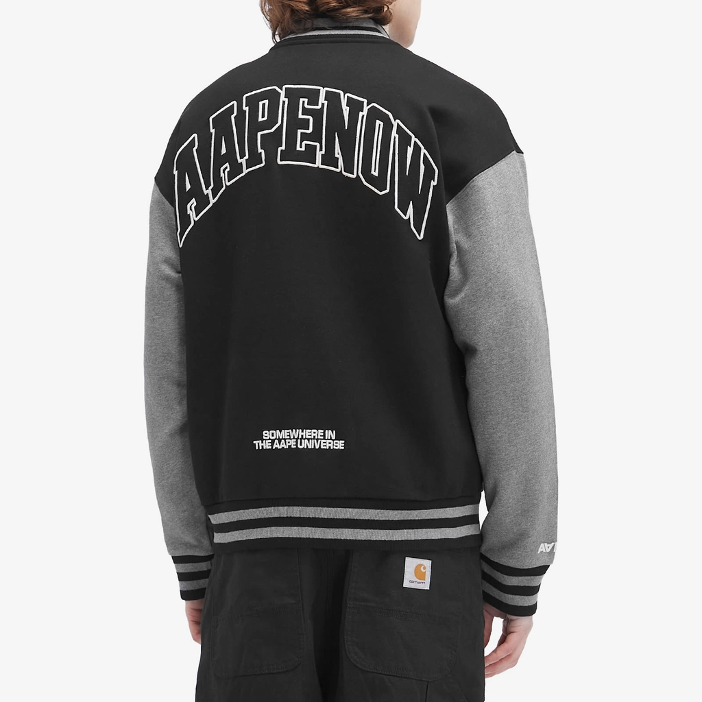 Aape Now Fleece Baseball Jacket Black