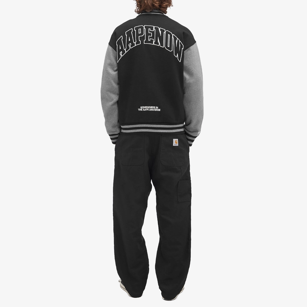 Aape Now Fleece Baseball Jacket Black