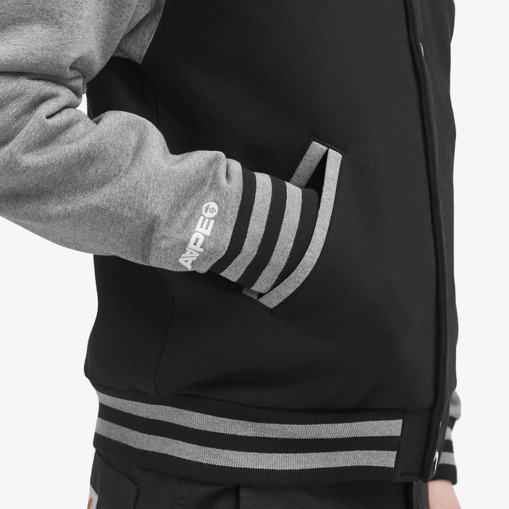 Aape Now Fleece Baseball Jacket Black