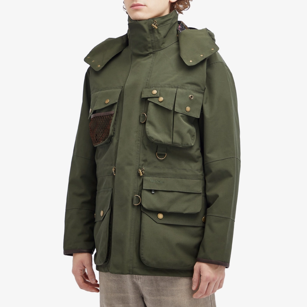 Barbour Men's Heritage + Dryfly Waterproof Jacket Sage