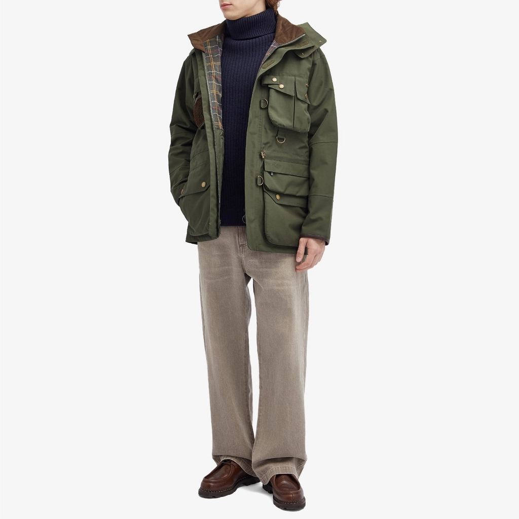 Barbour Men's Heritage + Dryfly Waterproof Jacket Sage