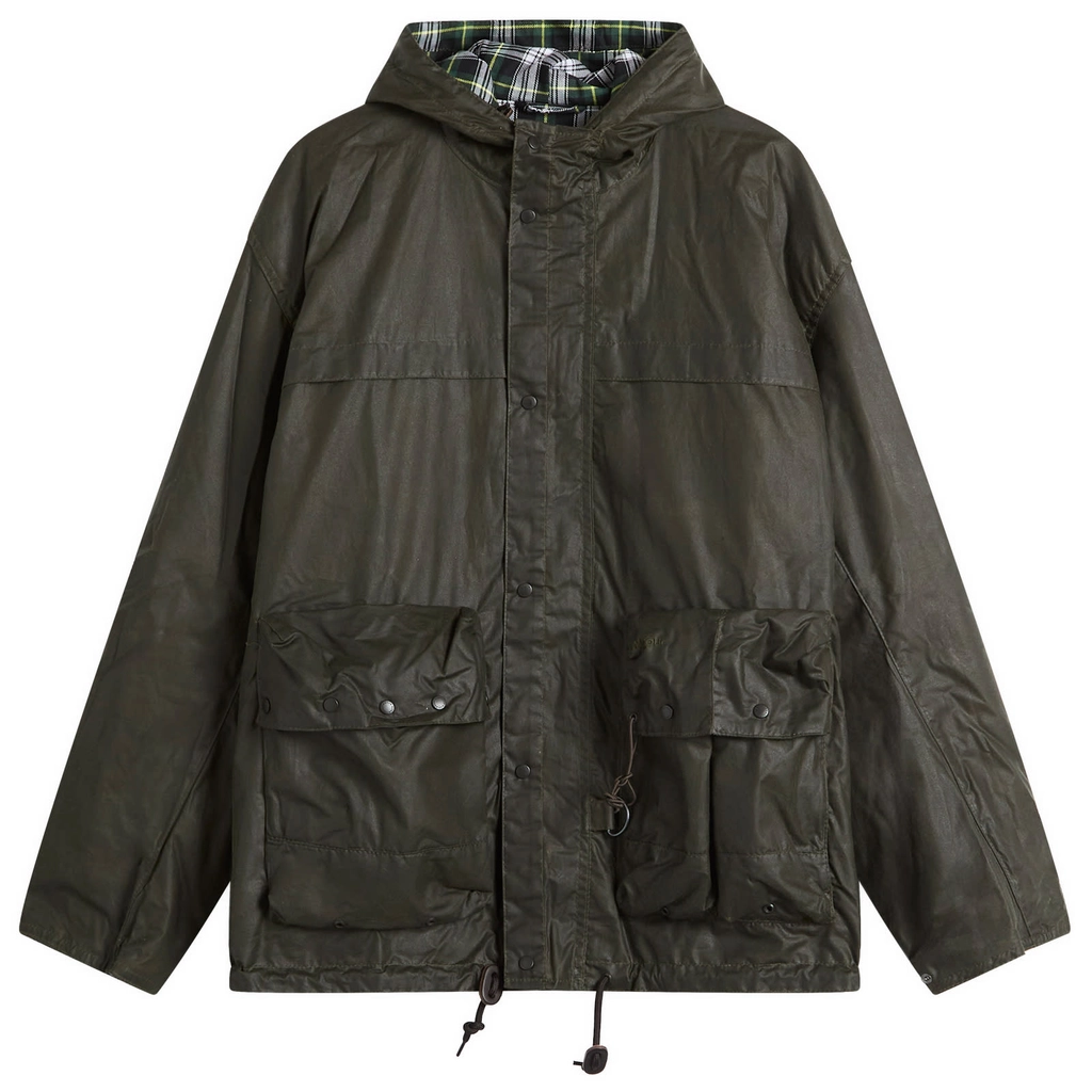 Barbour Men's Heritage+ Modified Durham Wax Jacket Archive Olive