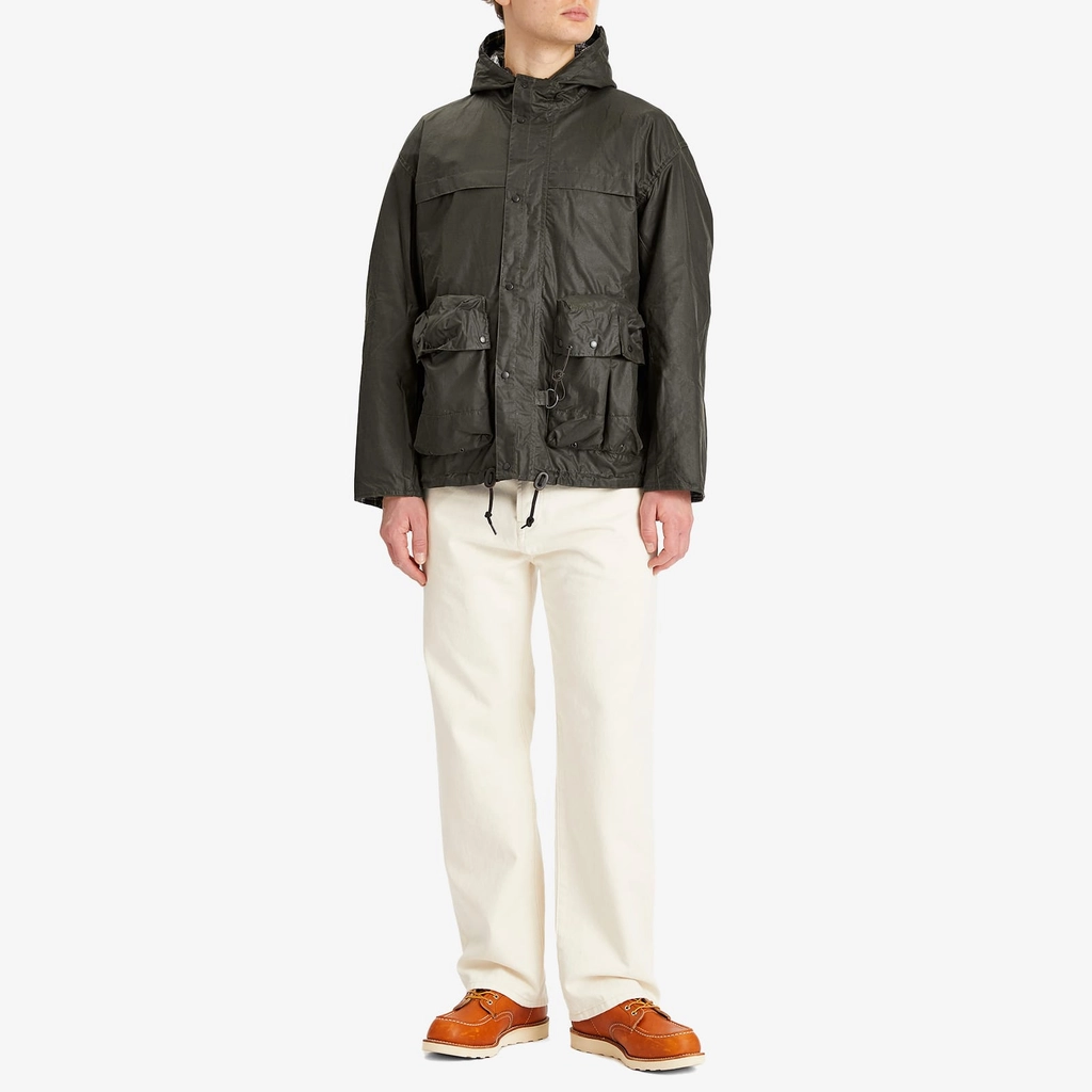 Barbour Men's Heritage+ Modified Durham Wax Jacket Archive Olive