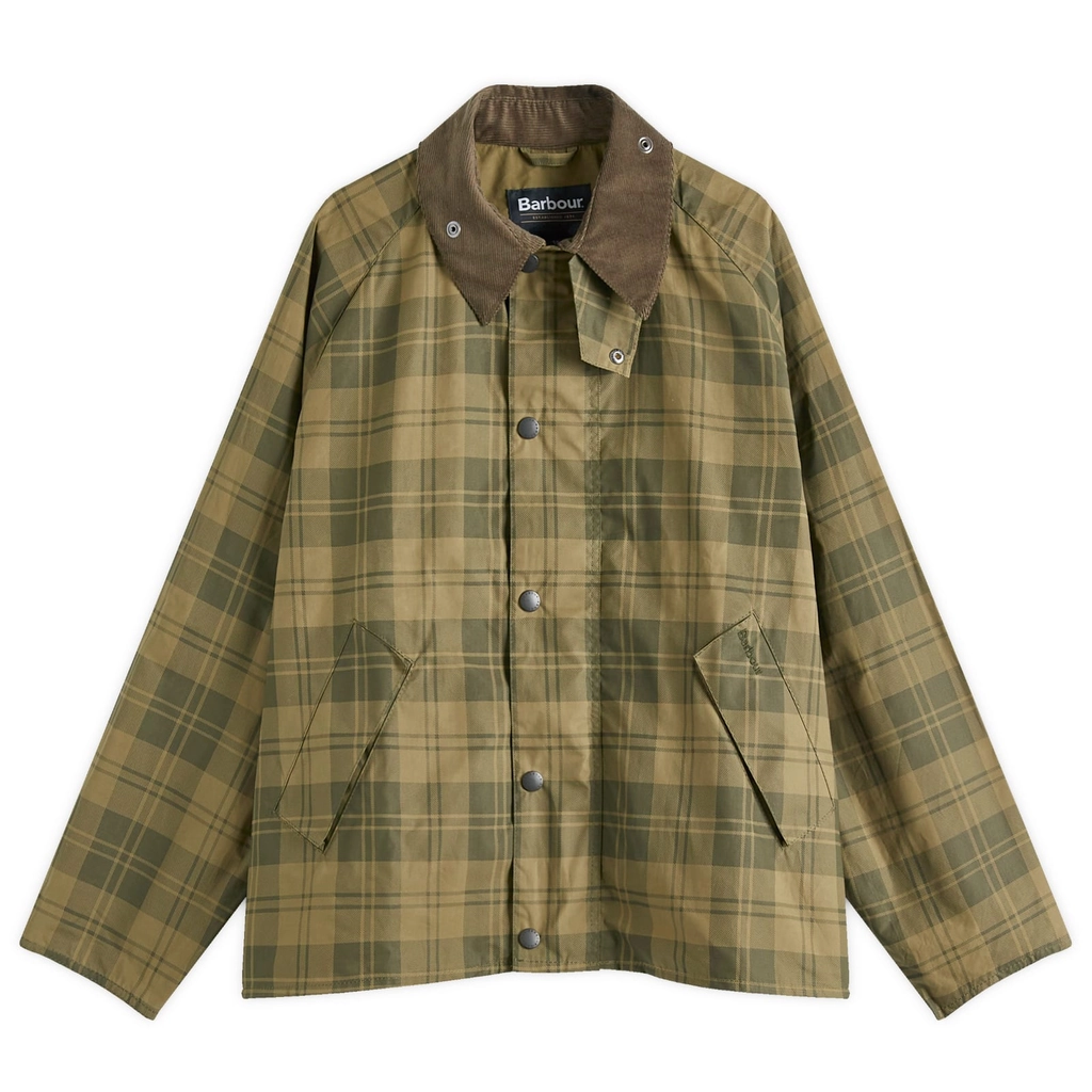 Barbour Men's Transport Check Cotton Casual Jacket Olive Check
