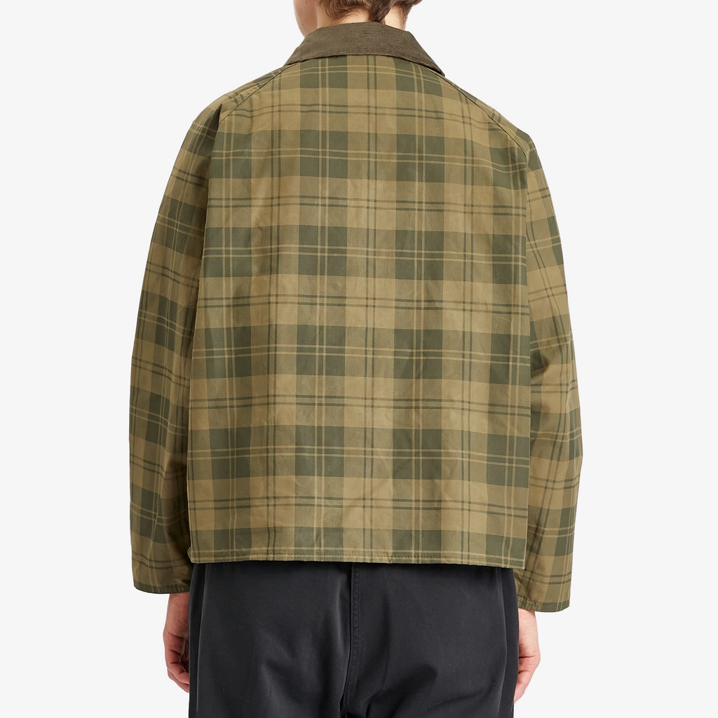 Barbour Men's Transport Check Cotton Casual Jacket Olive Check
